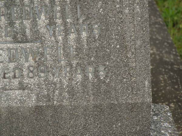 Mary Helen TREDWELL,  | mother  | died 31 Aug 1951 aged ?? years;  | Arthur TREDWELL,  | father,  | died 30 Dec 1953 aged 89 years;  | Murwillumbah Catholic Cemetery, New South Wales  | 