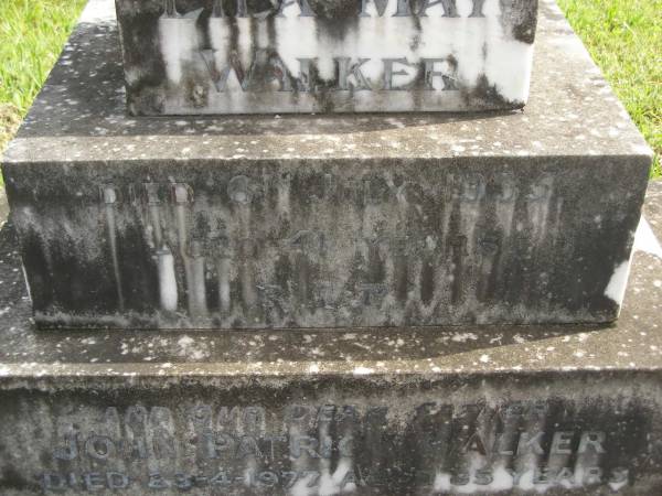 Lila May WALKER,  | died 6 July 1935 aged 41 years;  | John Patrick WALKER,  | father,  | died 23-4-1977 aged 85 years;  | Murwillumbah Catholic Cemetery, New South Wales  | 