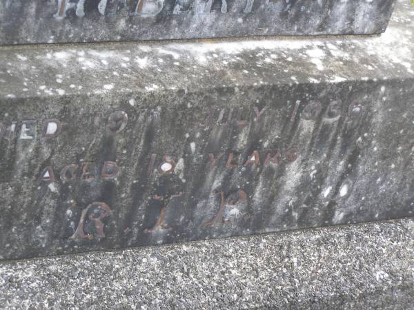 Mary Kathleen ROBERTS,  | died 19 July 1936 aged 18 years;  | Murwillumbah Catholic Cemetery, New South Wales  | 