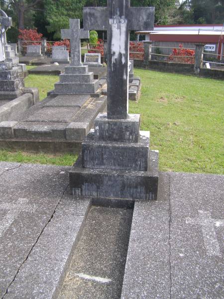 Mary Agnes DALEY,  | mother,  | died 14 Sept 1936? aged 74 years;  | John James DALEY,  | died 8 Sept 1938 aged 75 years;  | Murwillumbah Catholic Cemetery, New South Wales  | 