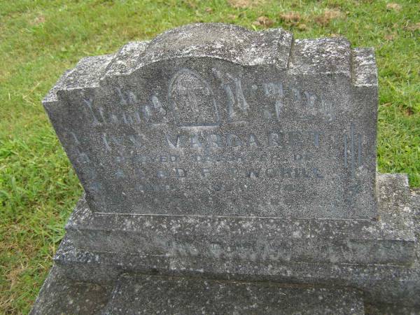 Ivy Margaret,  | daughter of A.E. & D.F. TWOWHILL,  | died 4 June 1943 aged 8 years;  | Murwillumbah Catholic Cemetery, New South Wales  | 