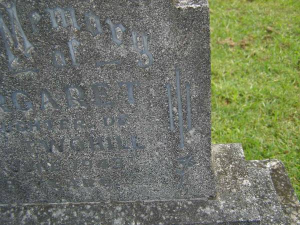 Ivy Margaret,  | daughter of A.E. & D.F. TWOWHILL,  | died 4 June 1943 aged 8 years;  | Murwillumbah Catholic Cemetery, New South Wales  | 