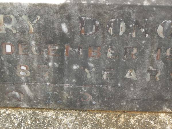 John DONOGHUE,  | died 2 June 1934 aged 48 years;  | Mary DONOGHUE,  | died 19 Dec 1940 aged 83 years;  | Murwillumbah Catholic Cemetery, New South Wales  | 