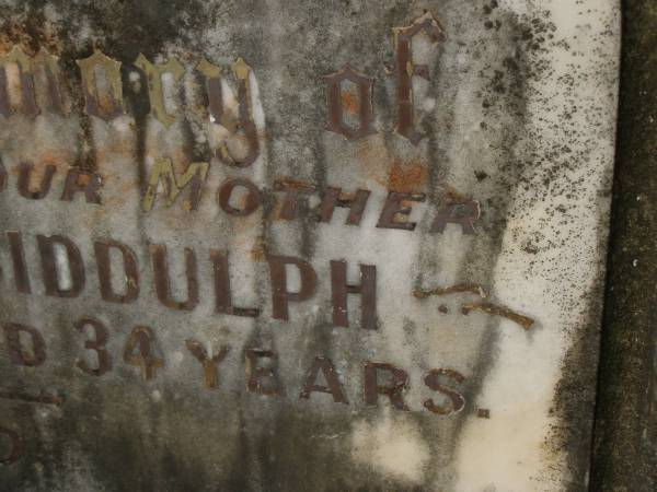 Margaret Mary BIDDULPH,  | wife mother,  | died 13-6-1945 aged 34 years;  | Murwillumbah Catholic Cemetery, New South Wales  | 