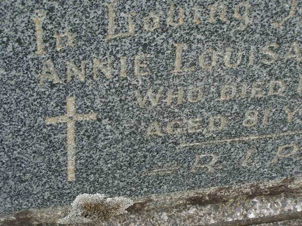 Annie Louisa HARTIGAN,  | died 17 April 1964 aged 81 years;  | Murwillumbah Catholic Cemetery, New South Wales  | 