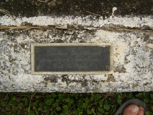 Fay CARROLL,  | died 17-9-46 aged 13 years;  | Nancy CARROLL,  | died 26-11-66 aged 55 years;  | Richard (Dick) CARROLL,  | born 20-3?-1905,  | died 7-1-1995;  | Murwillumbah Catholic Cemetery, New South Wales  | 