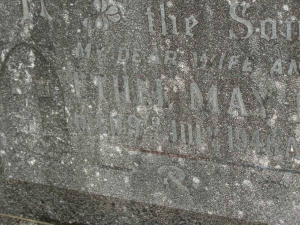 Ethel May BUGDEN,  | wife mother,  | died 9 July 1946 aged 68 years;  | Murwillumbah Catholic Cemetery, New South Wales  | 