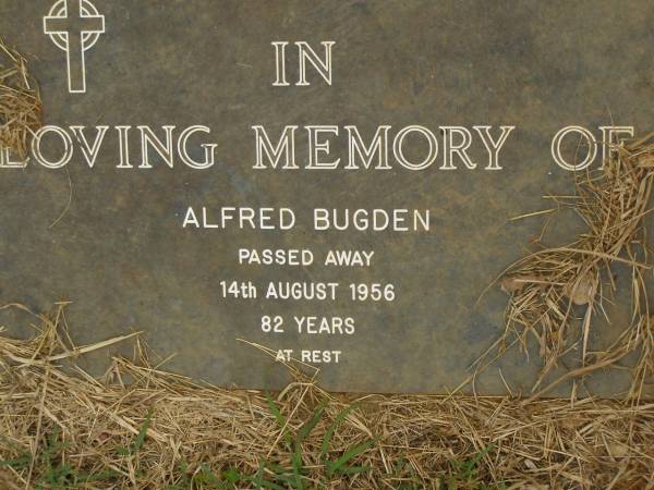 Alfred BUGDEN,  | died 14 Aug 1956 aged 82 years;  | Murwillumbah Catholic Cemetery, New South Wales  | 