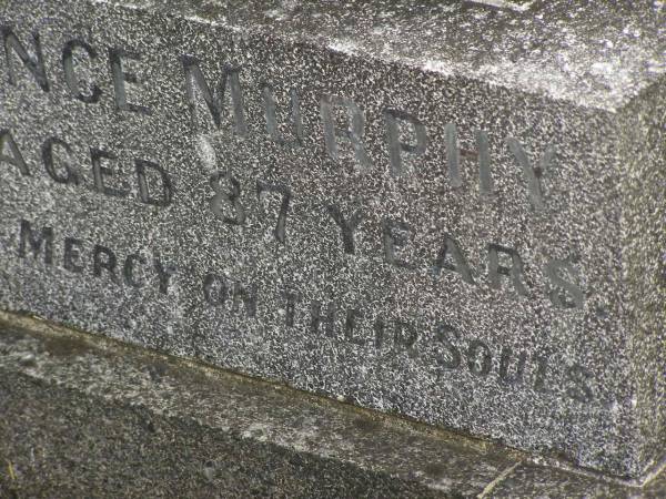 Bridget MURPHY,  | died 25 March 1946 aged 78 years;  | Walter Lawrence MURPHY,  | died 2 July 1948 aged 87 years;  | Murwillumbah Catholic Cemetery, New South Wales  | 
