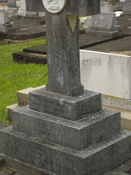 Catherine TAYLOR,  | wife mother,  | died 11? Nov 1949 aged 69 years;  | William Thomas TAYLOR,  | father,  | died 17 Aug 1951 aged 82 years;  | Murwillumbah Catholic Cemetery, New South Wales  | 