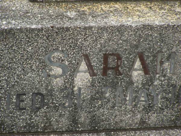 John CONWAY,  | husband father grandfather,  | died 3 May 1948 aged 71 years;  | Sarah CONWAY,  | mother grandmother,  | died 31 May 1959 aged 76 years;  | Murwillumbah Catholic Cemetery, New South Wales  | 