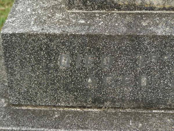 James Leo REYNOLDS,  | died 3 Sept 1947 aged 43 years;  | Dorothea Agnes REYNOLDS,  | died 16 Sept 2002 aged 99 years;  | Murwillumbah Catholic Cemetery, New South Wales  | 