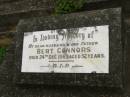 
Bert CONNORS,
husband father,
died 24 Dec 1963 aged 52 years;
Murwillumbah Catholic Cemetery, New South Wales
