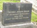 
Thomas Joseph HOGAN,
born 1916,
died 11 Sept 1965 aged 70 years;
Murwillumbah Catholic Cemetery, New South Wales
