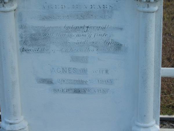William Henry SHARD  | 18 Nov 1896  | 41 yrs ?  |   | wife  | Agnes  | died 28 June 1903?  | 45 years?  |   | Mutdapilly general cemetery, Boonah Shire  | 