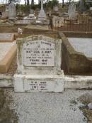 Matilda A. MAY,
1890 - 1945,
wife mother;
Frank MAY,
1880 - 1963,
father;
Vera MAY,
aged 8 months;
Amy MAY,
aged 5 months;
Nobby cemetery, Clifton Shire