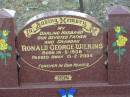 Ronald George WILKINS,
born 14-5-1938,
died 13-2-2004,
husband father grandad;
Nobby cemetery, Clifton Shire