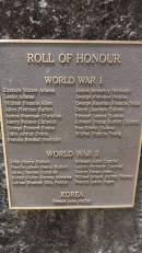 Roll of Honour
World War 1
Eustace Walter Adams
Leslie Adams
William Francis Allen
Allen Fletcher Buffett
James Sherman Christian
Henry Palmer Cullwick
George Edward Evans
John Arthur Evans
Francis Bramall Metcalfe
James Beverley Metcalfe
George Fletcher Nobbs
George Rawdon Francis Nobs
David Landers Quintal
Edward Lester Quintal
Edward Young Buffett Quintal
Roy Edwin Quintal
Wilfred Francis Young
World War 2
John Henry Buffett
Neville Albert Henry Buffett
Allen Charles Christian
Henry Walter Harvey Menzies
Adrian Branker King Nobbs
Edward Allen Quintal
Laurie Patteson Quintal
Walter Edwin Starr
Wilfred Ernset Buffett Warren
Francis Leslie Yager
Korea
Ronald John McCoy
Norfolk Island Memorial Park