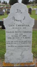 Lucy CHRISTIAN
wife of Charles Driver CHRISTIAN
d: 13 Oct 1904, aged 65 yrs, 4 mon
Norfolk Island Cemetery