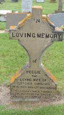 Peggie (CHRISTIAN)
wife of Fletcher CHRISTIAN
d: 12 May 1884, aged 64
Norfolk Island Cemetery
