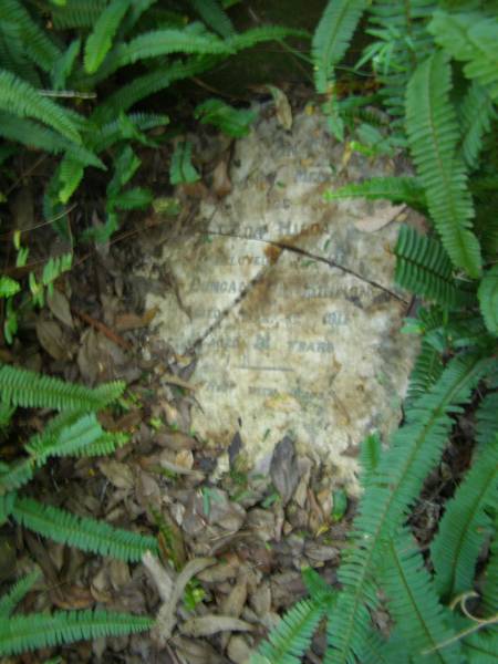 Ada Hilda,  | wife of Duncan MCKINNON,  | died 1 March 1911 aged 21 years;  | North Tumbulgum cemetery, New South Wales  | 
