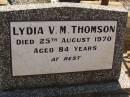
Lydia THOMSON,
Cemetery,
Nyngan, New South Wales
