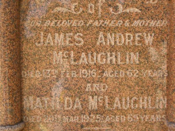 Matilda MCLAUGHLIN,  | Cemetery,  | Nyngan, New South Wales  | 
