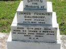 James Francis SALISBURY,
born Ipswich 24 May 1862,
died 13 July 1956 aged 94 years 2 months;
St James Catholic Cemetery, Palen Creek, Beaudesert Shire