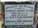 Albert James FLYNN,
died 20-5-71 aged 57 years;
St James Catholic Cemetery, Palen Creek, Beaudesert Shire