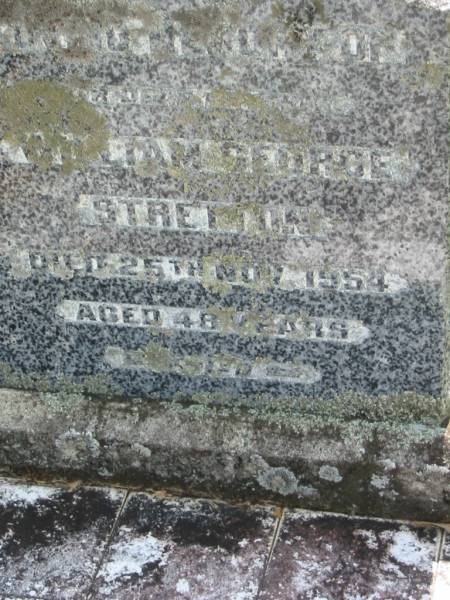 William George STRETTON,  | died 25 Nov 1954 aged 48 years;  | St James Catholic Cemetery, Palen Creek, Beaudesert Shire  | 