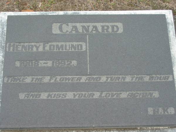 CANARD;  | Henry Edmund, 1908-1992;  | Parkhouse Cemetery, Beaudesert  | 