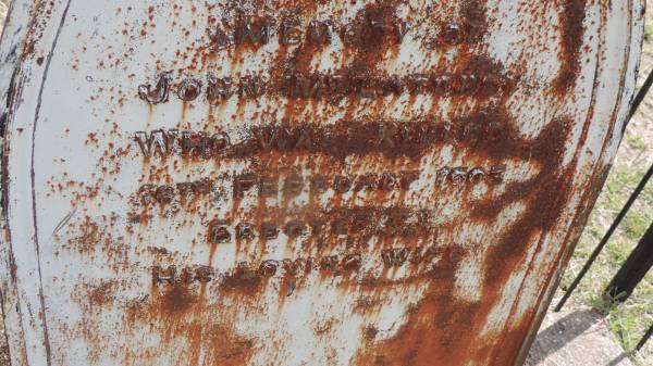 John McLATCHEY  | d: 16 Feb 1903  |   | Peak Downs Memorial Cemetery / Capella Cemetery  | 