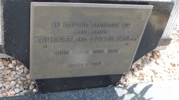 Terence KELLY and Peter KELLY  | d: 30 Dec 1975 aged 1 day  |   | Peak Downs Memorial Cemetery / Capella Cemetery  | 