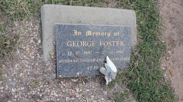George FOSTER  | b: 13 Jul 1897  | d: 17 Jan 1994  |   | Peak Downs Memorial Cemetery / Capella Cemetery  | 