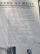 OSBORNE, George d: approx 1880
PAULSON, John d 10.7.1940 aged 73
PAULSON, Petronella d: 26.11.1947 (lived at American River)
SAWYER, Rose (Mrs) d: approx 1967 aged 83
SEYMOUR, Joseph d: 11.10.1946 aged 89 (grandson of Nat Thomas)
SEYMOUR, William d: approx 1878 (husband of Mary nee Thomas)
SIMPSON, Hannah d approx 1904 aged 65 (daughter of Nat Thomas)
SIMPSON, Joyce
SIMPSON, Thomas (Snr) d. approx 1904 aged 85, (husband of Hannah)
SIMPSON, William Valentine d. 3.10.1936
TAIT, Nellie (daughter of Peter Tait)
TAPLEY, Capt. Richard arr S.A. 1840
TAPLEY, John (skipper of cutter Albatross) d. 23.1.1869
TAYLOR, d. approx 1909 aged 5 (son of J.T. Taylor)
THOMAS, Mary d: 12.12.1960
TRAVERS, William (Bill) d. Feb 1909 (Stonemason on KI approx 30 years)
TRETHEWEY, Bruce d: 5.3.1909 aged 4
WHITE, Frank George d. Jun 1918 (lived in American River)
WILLSON, Ann Ethel d. 29.3.1979 aged 89 (wife of Ernest)
WILLSON, Elizabeth Lille
WILLSON, Ellen d: 1.4.1906 (wife of Thomas snr)
WILLSON, Jean Mary d: 7.5.1982 age approx 72
WILLSON, Katie d: 23.5.1886 (wife of Martin)
WILLSON, Zulieme Jane d: 21.9.1916 age approx 12 (daughter of C.D. WILLSON)
Penneshaw Cemetery