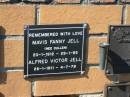 
Mavis Fanny JELL (nee CULLEN),
20-1-1912 - 29-1-95;
Alfred Victor JELL,
16-1-1911 - 4-7-79;
Pimpama Island cemetery, Gold Coast
