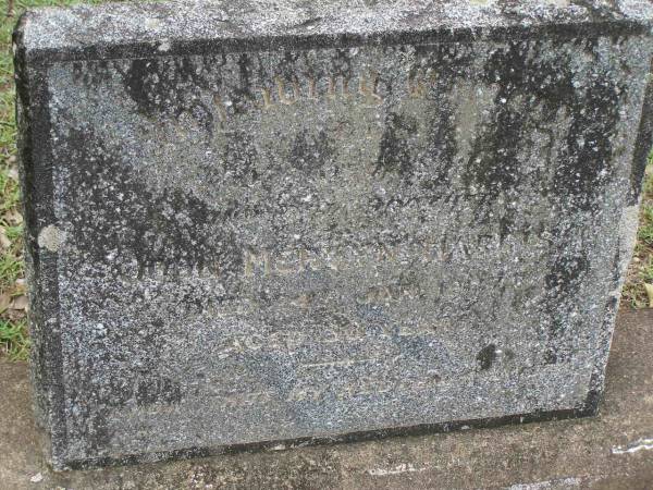 John Mervyn HARRIS,  | died 24 Jan 1947 aged 30 years;  | Pimpama Uniting cemetery, Gold Coast  |   | 
