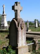 Catherine, wife of James CAREW,
died 3 Feb 1902 aged 61 years;
Mary-Ann, daughter,
died 9 July 1972 aged 8 years;
James CAREW,
died 17 July 1907 aged 69 years;
Mary Louisa CAREW,
wife of D. CAREW,
died 9 June 1935 aged 70 years;
Pine Mountain Catholic (St Michaels) cemetery, Ipswich