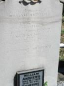 William ANDREWS, of ?? England,
died 16 Jan 1880 aged 35 years;
Catherine ANDREWS, wife,
died 21 Nov 1918 aged 78 years;
Elizabeth SHEPPARD,
died 12 March 1958 aged 88;
Francis Joseph SHEPPARD,
died 16 march 1945 aged 65;
Pine Mountain Catholic (St Michaels) cemetery, Ipswich