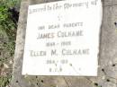 parents;
James CULHANE, 1868 - 1905;
Ellen M. CULHANE, 1864 - 1911;
Pine Mountain Catholic (St Michaels) cemetery, Ipswich