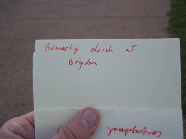 Formerly the church at Bryden. Moved to Pine Mountain in mid-1980s  | 