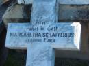 Margaretha SCHAFFERIUS (nee FUNK),
born 3 Dec 1870 in Munchhausen, Germany,
died 27 July 1908;
Plainland Lutheran Cemetery, Laidley Shire