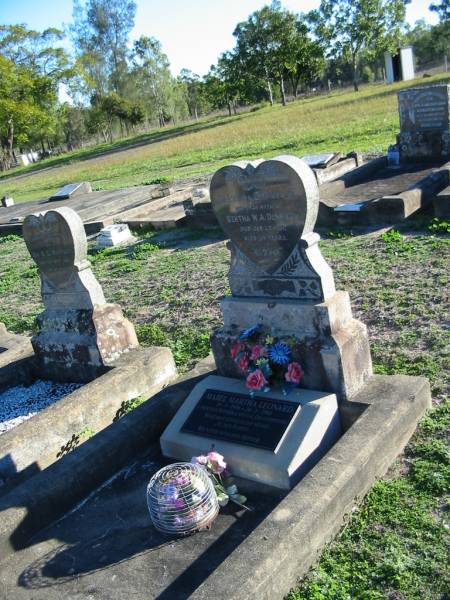 Bertha W A DENNIEN  | 25 Jan 1931, aged 54  | Mabel Martha LEONARD  | b: 19 Jan 1906, d: 24 Jan 2001  | Plainland Lutheran Cemetery, Laidley Shire  | 