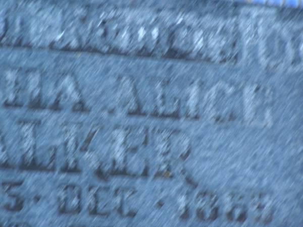 Martha Alice WALKER,  | born 15 Dec 1869,  | died 29 Feb 1964;  | Polson Cemetery, Hervey Bay  | 