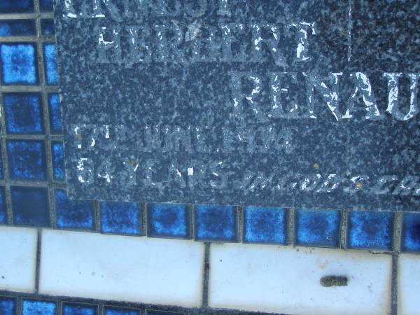 Ernest Herbert RENAUD,  | husband father,  | died 17 June 1974? aged 94 years;  | Polson Cemetery, Hervey Bay  | 