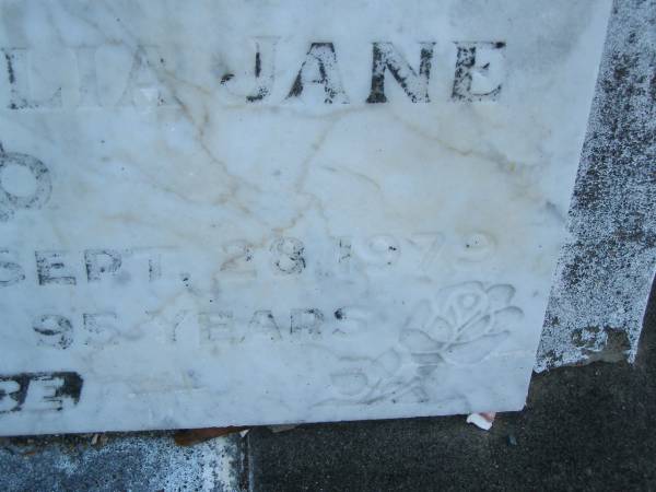 Arthur RUSSELL,  | husband father,  | died 2 April 1968 aged 87 years;  | Amelia Jane RUSSELL,  | wife mother,  | died 28 Sept 1979 aged 95 years;  | Polson Cemetery, Hervey Bay  | 