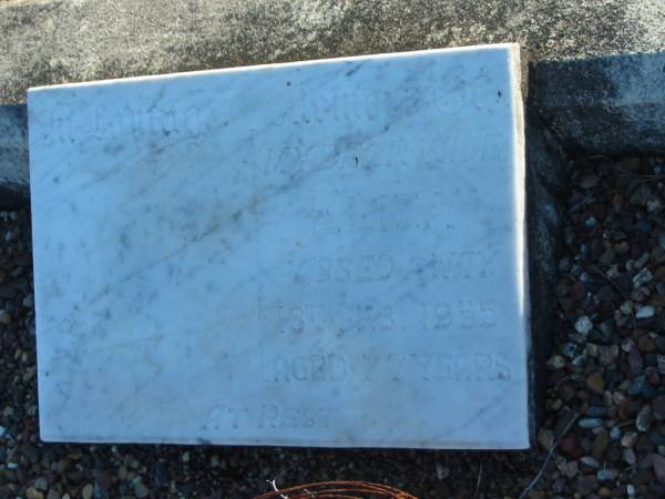 Eliza SCHMIDT,  | wife,  | died 18 Feb 1955 aged 77 years;  | Polson Cemetery, Hervey Bay  | 