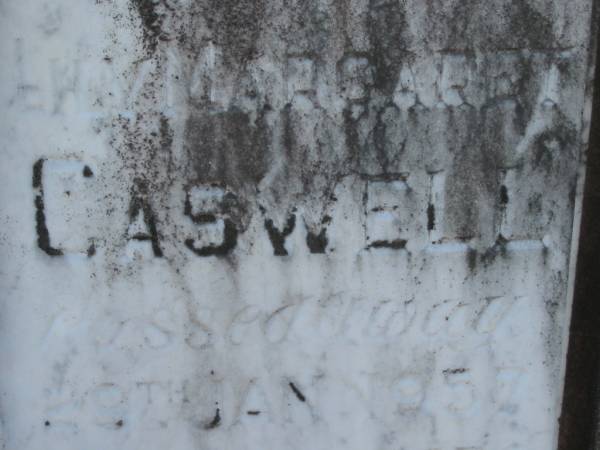 Lily Margaret CASWELL,  | died 29 Jan 1957 aged 75 years;  | Polson Cemetery, Hervey Bay  | 