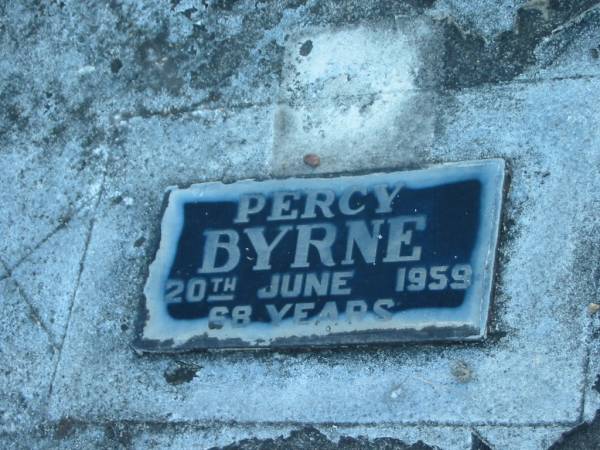 Percy BYRNE,  | died 20 June 1959 aged 68 years;  | Polson Cemetery, Hervey Bay  | 