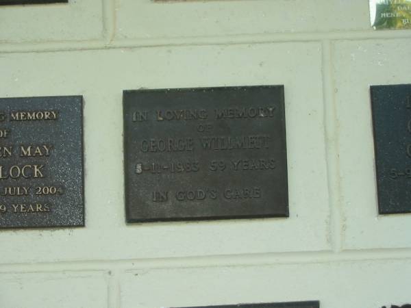 George WILLMETT,  | died 5-11-1983 aged 59 years;  | Polson Cemetery, Hervey Bay  | 